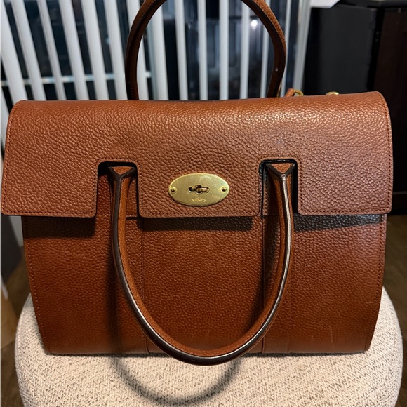Mulberry Handbags - Mulberry Brown Pebbled Leather Top-Handle Satchel